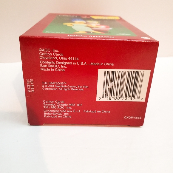 Carlton Cards Simpsons Holiday Smooches Christmas Ornament Homer Marge Mistletoe - Picture 4 of 7